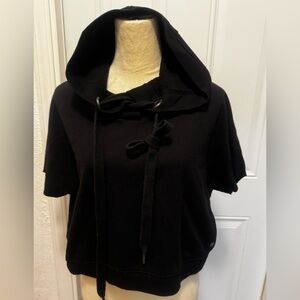 Women's Black Hooded Top